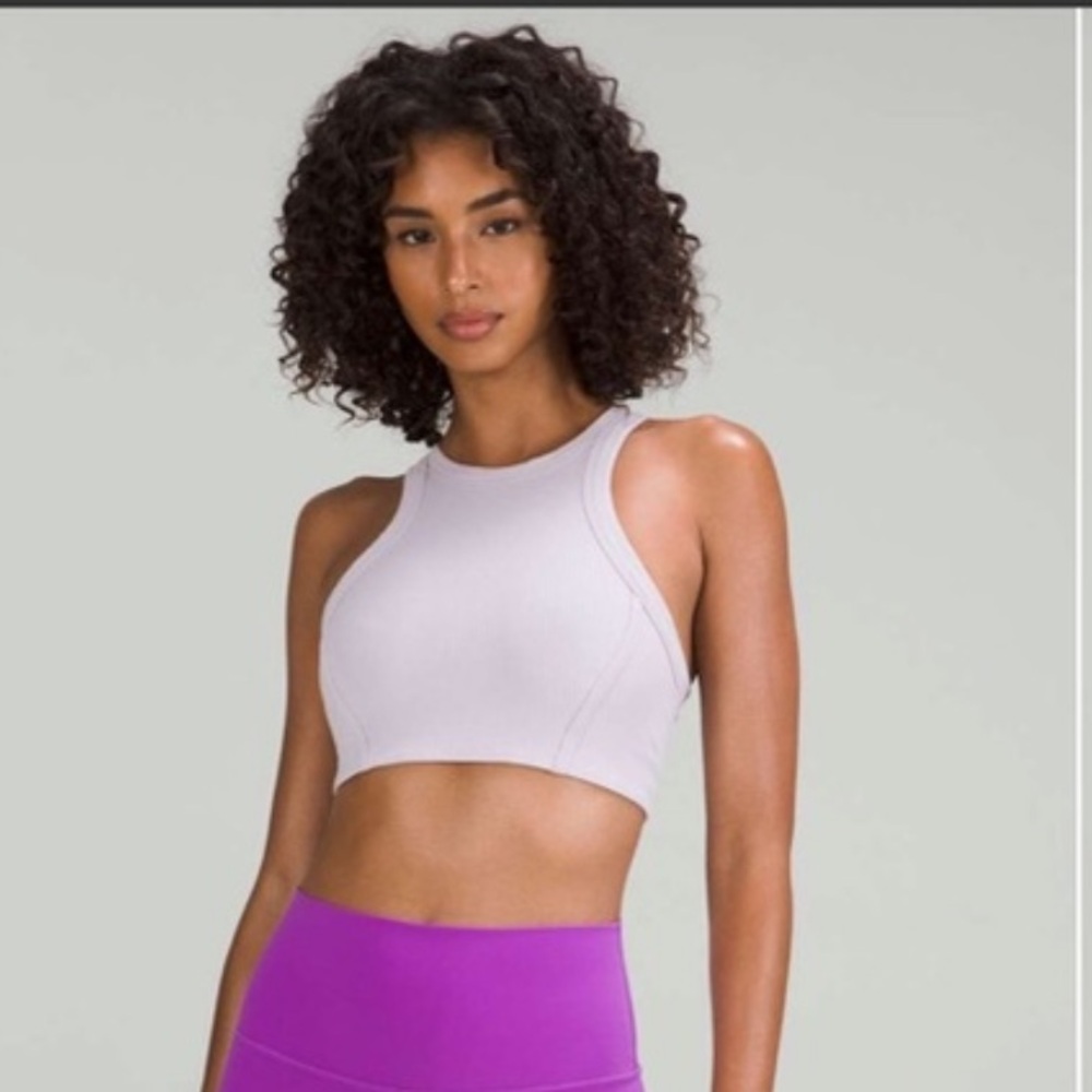 lululemon athletica Faint Lavender Ribbed Nulu High-Neck Crop Top